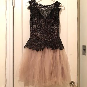 Rent the runway lace mini dress tulle bottom